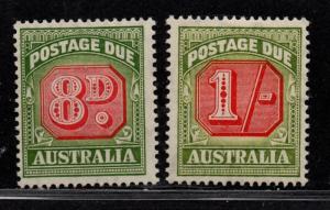 $Australia Sc#J79-80 M/H/F-VF, part set, Cv. $55