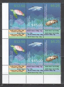 OZ0722 2015 SAMOA FISH & MARINE LIFE SHARKS TURTLES !!! MICHEL 100 EURO 2SET MNH