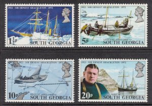 SOUTH GEORGIA 1972 Shackleton, Scott 31-34, SG 32-35; MNH