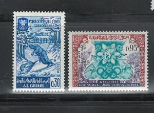 ALGERIA 1968  WINTER OLYMPIC GAMES, GRENOBLE, FRANCE  #380 - 381 MNH