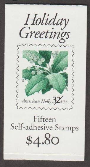 U.S. Scott #3177b-3177d Holly BK264 Holiday Greetings Stamp - Mint NH Booklet