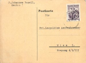 E0061 Austria postcard correspondence Seckau to Vienna 1951