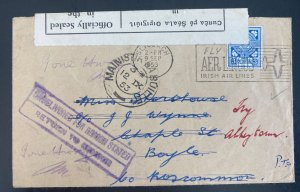 1953 Sligo Ireland Airmail Official Seal Cover To Boyle Aer Lingus Slogan Cancel
