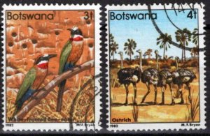 ZAYIX Botswana 305-306 Used Birds Wildlife Nature Ostriches Gulls 062723S97