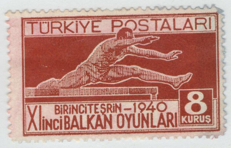 TURKEY MNG or Used Scott # 857 Balkan Olympics - staining (1 Stamp)