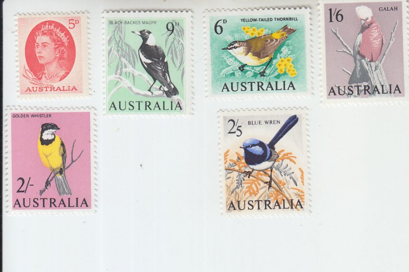 1964 Australia Birds  (Scott 366-71) MNH