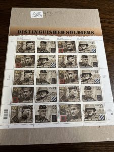 SCOTT# 3393-96-DISTINGUISHED SOLDIERS SHEET OF 20 STAMPS-MNH-NIP-2000