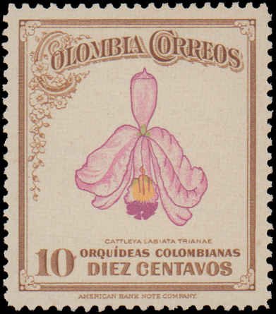 Colombia #546-551, Complete Set(6), 1947, Flowers, Never Hinged