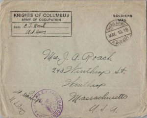 United States A.E.F. World War I Soldier's Free Mail 1919 Third Army, A.P.O. ...