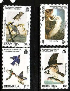 Bermuda-Sc#465-8- id6-unused NH set-Birds-Audubon-1985-