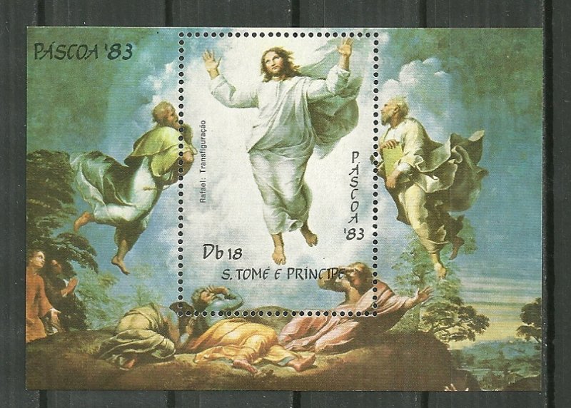 1983 St. Thomas & Prince Islands 698 The Transfiguration by Raphael MNH S/S