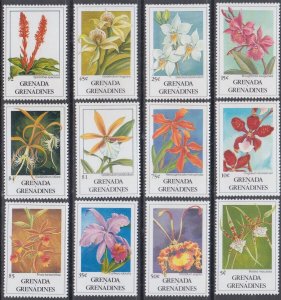 GRENADA GRENADINES Sc # 1256-67 MNH INCPL SET of 12 - FLOWERS, MISSING 2 HI-VALS