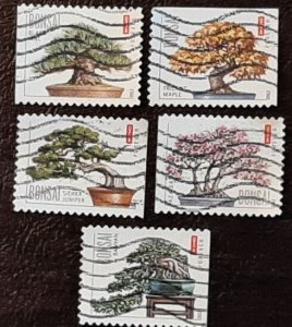 US Scott # 4618-4622; Five used Bonsai from 2012;  VF  off paper