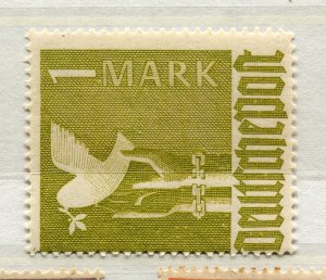 GERMANY; 1947 early Dove of Peace issue Mint hinged 1M. value