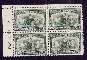 CCanada-Sc#194- id5-unused plate block #2-UL-3 hinged, 1 NH-Britannia-1932-