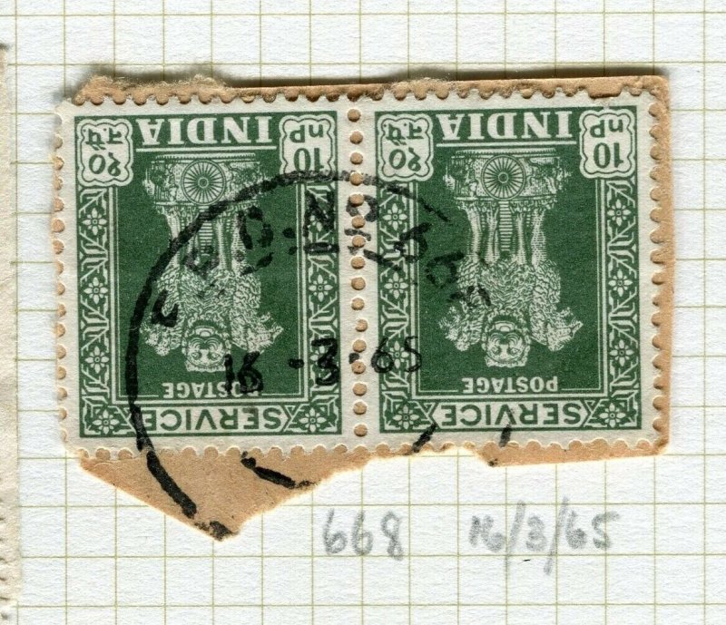 INDIA; Early GVI issue + POSTMARK on fine used value, Field PO 668