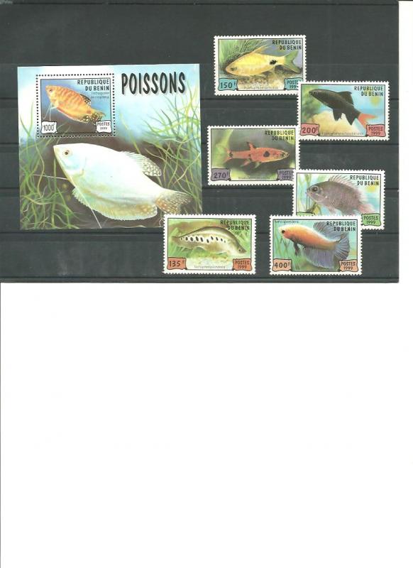 Benin  1999  MNH  Scott  1148-54  Fishes