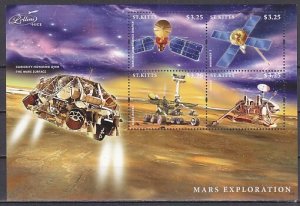 St. Kitts, Scott New item. Mars Exploration sheet of 4. ^