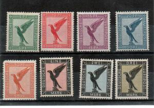 Germany #C27 - #C34 Very Fine Never Hinged Set - Three Mark Has Moller Stamp