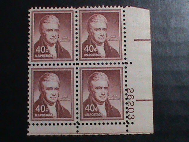 ​UNITED STATES 1955 SC#1050 JOHN MARSHALL-VERY OLD-MNH BLOCK OF 4  VERY FINE