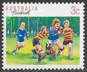 AUSTRALIA 1989 3c RUGBY FOOTBALL P.14x14 1/2 SPORTS Issue Sc 1108 MNH