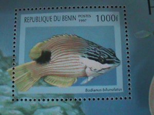 ​BENIN-1997-COLORFUL-BEAUTIFUL-LOVELY FISHES-MNH-S/S-VF-LAST ONE-HARD TO FIND