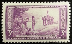 1934 3c Wisconsin Discovery, 300th Anniversary Scott 739 Mint F/VF NH