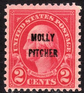 1928 U.S Washington Molly Pritcher 2¢ overprint issue MNH Sc# 646 CV $1.60