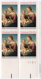 Scott #2063 Madonna & Child (Raphael) Plate Block of 4 Stamps - MNH