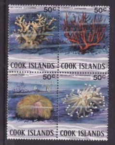 Cook Is. -Sc#577- id9-unused NH block-Marine Life-1980-2-