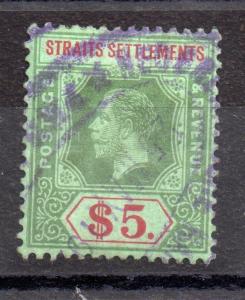 Straits Settlements KGV 1912 $5 (blue back) used WS4131