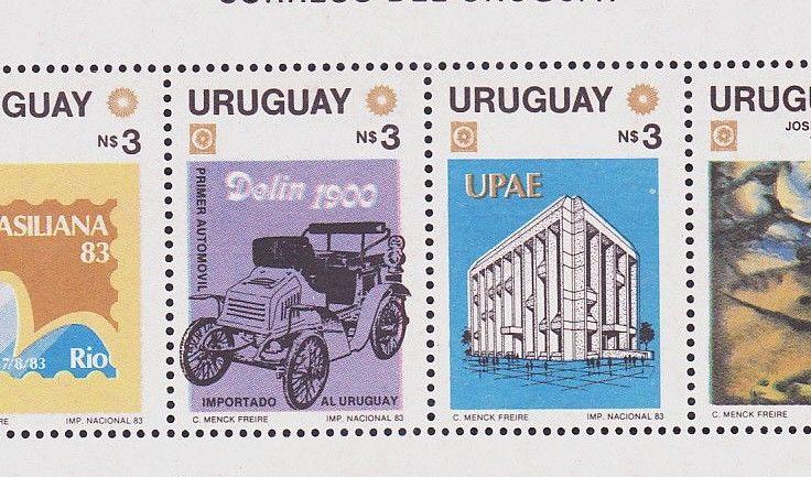 SHUTTLE SPACE CAR DELIN SOCCER FIFA ZEPPELIN GOETHE ART URUGUAY #1143a MNH S/S