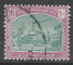 SUDAN SGD14 1948 10m GREEN & MAUVE FINE USED