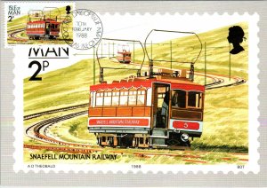 Isle of Man 347-358 Trams Trains Set of Twelve Maxi Cards U/A FDC