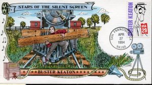 US 1994 SILENT SCREEN BUSTER KEATON COLLINS CACHET FIRST  DAY COVER