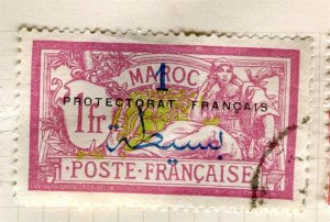 FRENCH MOROCCO; 1914 early merson surcharged issue used 1Fr.