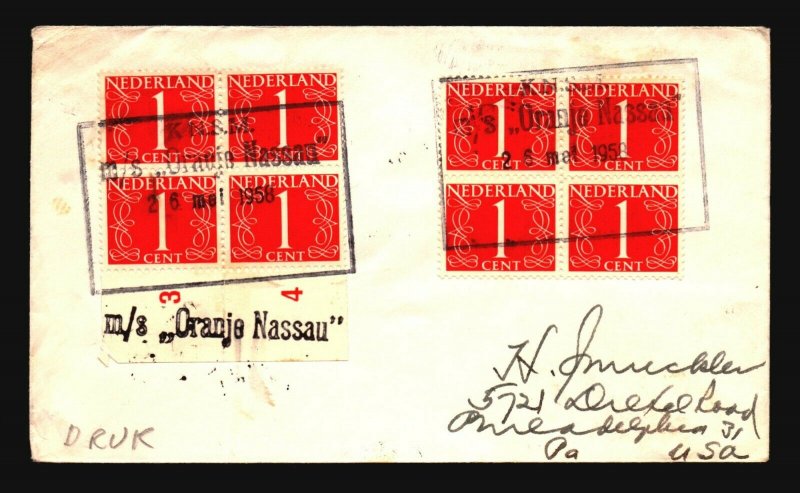 Netherlands 1950 MS Oranje Nassau Paquebot Cover - Z16657