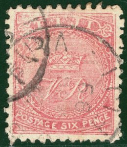 FIJI QV Classic Stamp SG.57 6d Dull Rose (1896) CDS Used c£60 {samwells}PIBLUE29