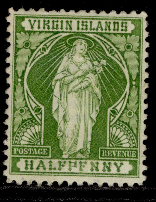 BRITISH VIRGIN ISLANDS QV SG43a, ½d yellow-green, M MINT Cat £85 error HALFPFNNY