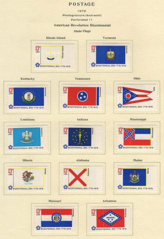 Scott 1633 - 1682 -  Bicentennial State Flags. Set Of 50. MLH. OG.   #02 1633s50