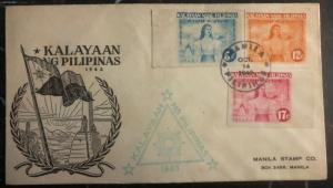 1943 Manila Japan Occupation Philippines First Day Cover FDC Kalayaaan