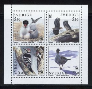 Sweden 2100a MNH, World Wildlife Fund Booklet pane from 1994.