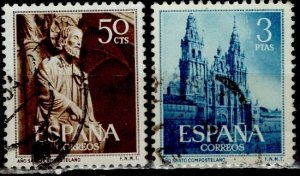 Spain; 1954; Sc. # 799-800; Used Cpl. Set