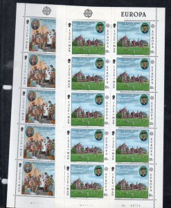 Isle of Man Sc 174-75 980  Europa stamp set in sheets mint NH