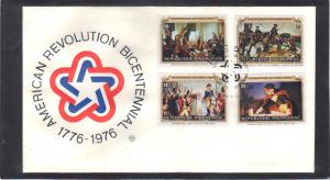 Int'l Rwanda FDCs Honoring America's Bicentennial (Cachet-U/A) CV1102