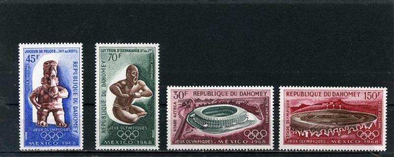 DAHOMEY 1968 Sc#C85-C88 SUMMER OLYMPIC GAMES MEXICO SET OF 4 STAMPS MNH 