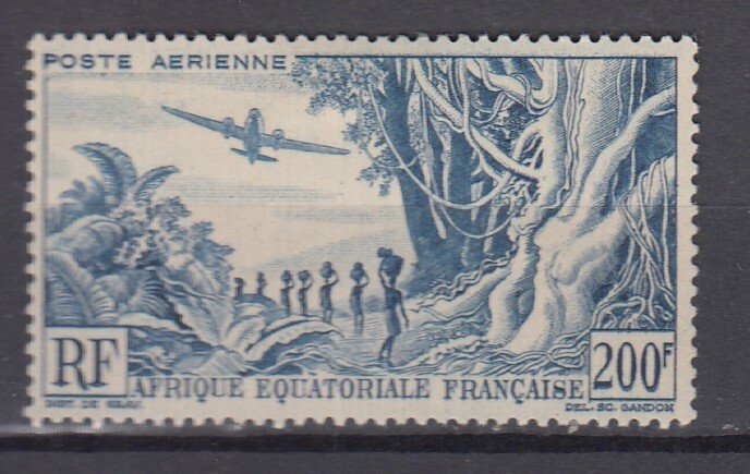 J39513  jlstamps,1946 French equatorial africa hv of set mh #c33 airplane