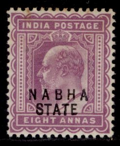 INDIAN STATES - Nabha EDVII SG44, 8a purple, M MINT. Cat £12.