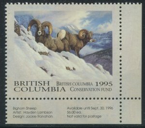 CANADA REVENUE BCC1 MINT BRITISH COLUMBIA WILDLIFE CONSERVATION STAMP