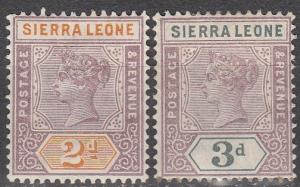 Sierra Leone #37, 39  F-VF Unused   CV $12.25  (A6412)